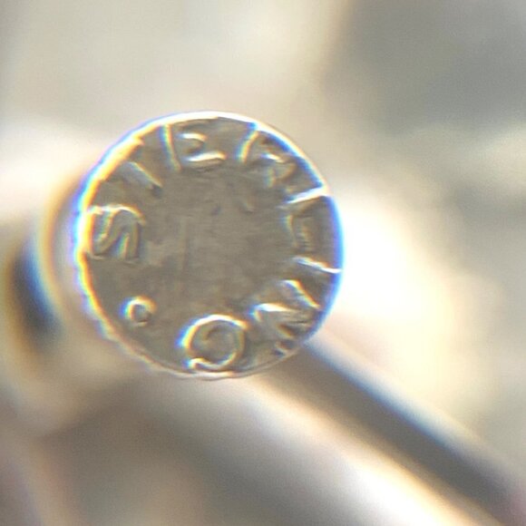 VTG Sterling Silver 925 Dainty 0.67" Textured Leaf Ball Screw Back Earrings - Picture 9 of 16